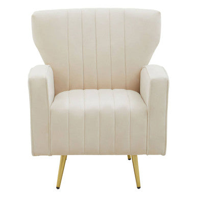 Hayley Natural Velvet Armchair