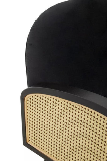 Hala Black Velvet Armchair