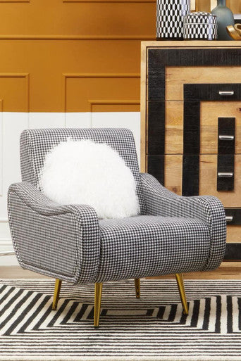 Holli Black And White Checked Armchair