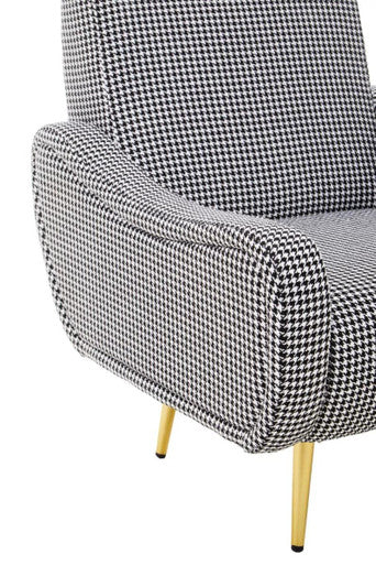 Holli Black And White Checked Armchair