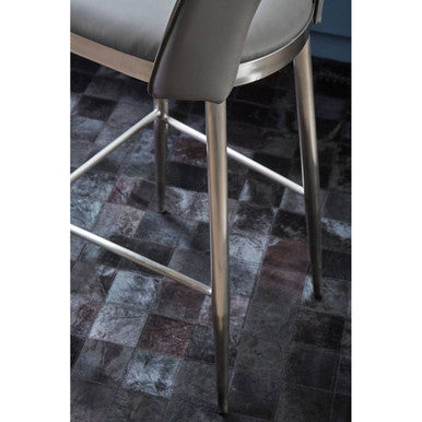 Gilden Grey Leather Effect Bar Chair