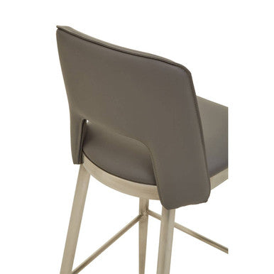 Gilden Grey Leather Effect Bar Chair