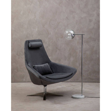 Kalo Grey Velvet Armchair