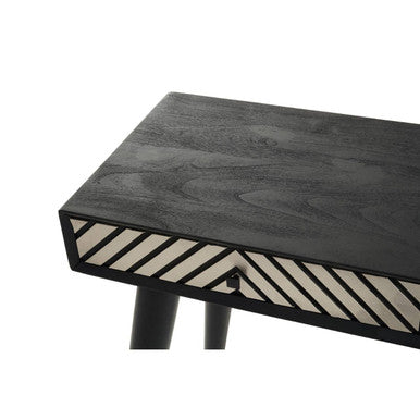 Boho Black and White Two Drawer Console Table