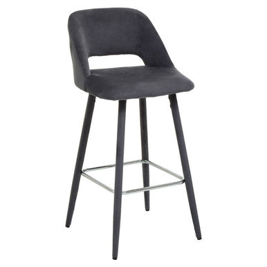 Warren Grey Velvet Bar Chair