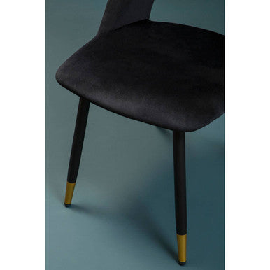 Warren Black Velvet Dining Chair