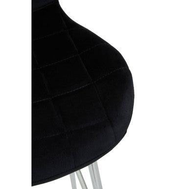 Warton Black Velvet Bar Chair