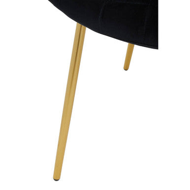 Warton Black Velvet Dining Chair