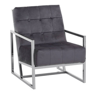 Hana Grey Velvet Chair