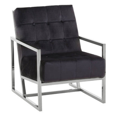 Hana Black Velvet Chair