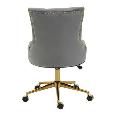 Anita Grey Velvet and Gold Base Home Office Chair