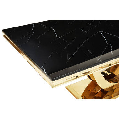 Moda Black Faux Marble Rectangular Dining Table