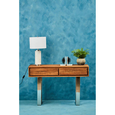 Simla Acacia Wood Two Drawer Console Table