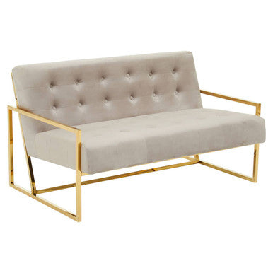 Azalea Two Seat Mink Velvet Sofa