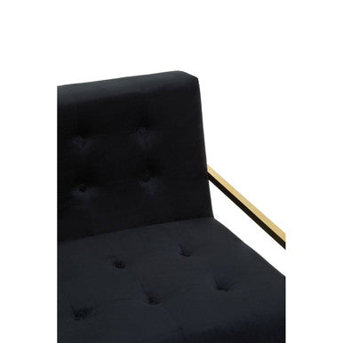 Azalea Two Seat Black Velvet Sofa