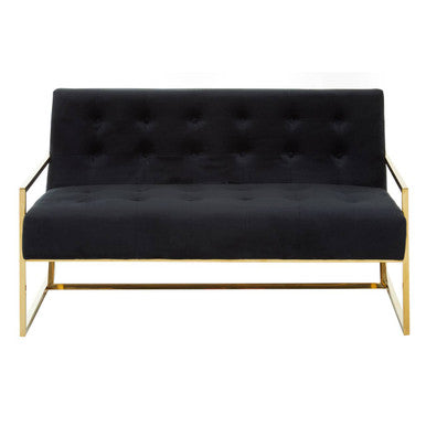 Azalea Two Seat Black Velvet Sofa