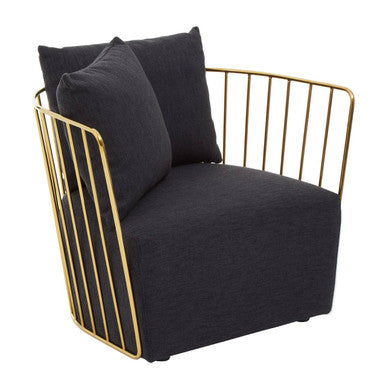 Azalea Black Fabric and Metal Chair