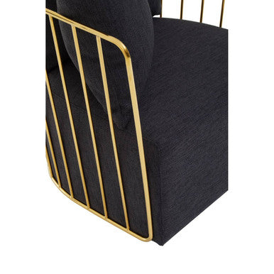 Azalea Black Fabric and Metal Chair