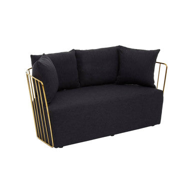 Azalea Two Seat Black Fabric Sofa