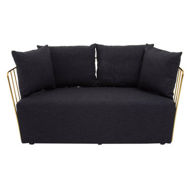 Azalea Two Seat Black Fabric Sofa