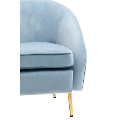 Yasmeen Aqua Blue Velvet Armchair