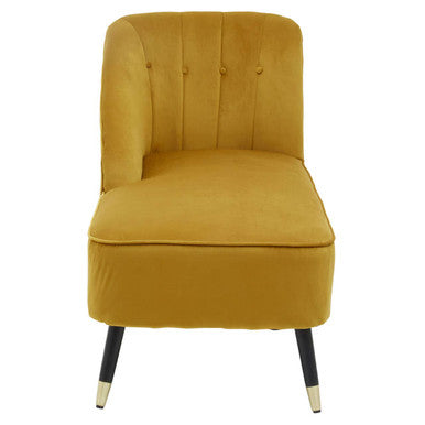 Yvette Mustard Velvet Chaise Longue