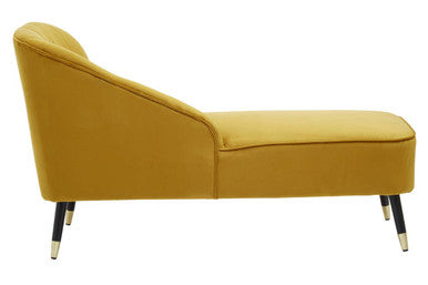 Yvette Mustard Velvet Chaise Longue