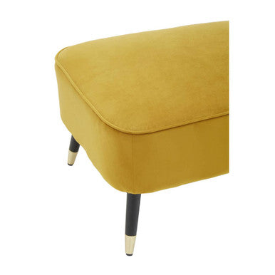 Yvette Mustard Velvet Chaise Longue