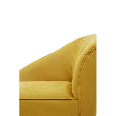 Yvette Mustard Velvet Chaise Longue