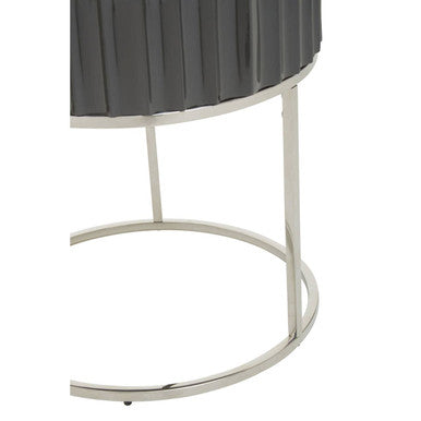 Genoa Grey Hi Gloss Finish Round End Table