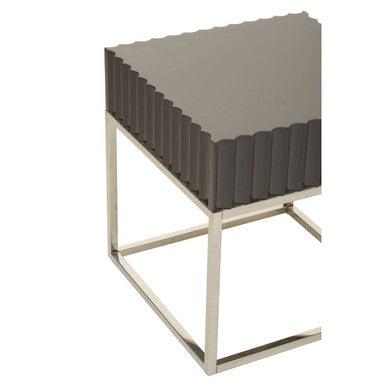 Genoa Grey Hi Gloss Finish Square End Table