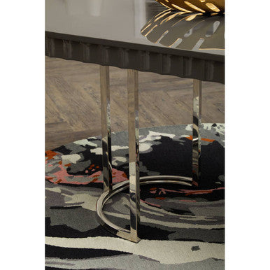 Genoa Grey Hi Gloss Dining Table