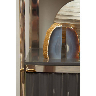 Genoa Hi Gloss Grey Shelf Unit