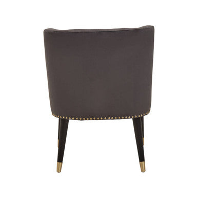 Doucet Stone Grey Velvet Chair With Blac