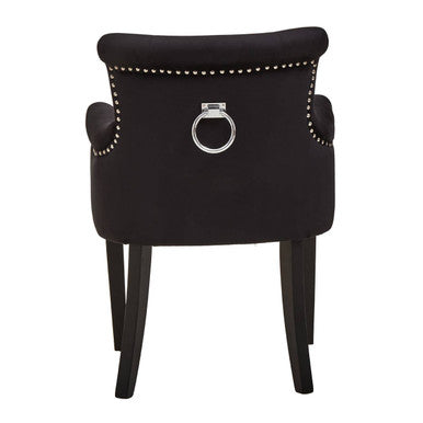 Doucet Black Velvet Chair With Ring Back