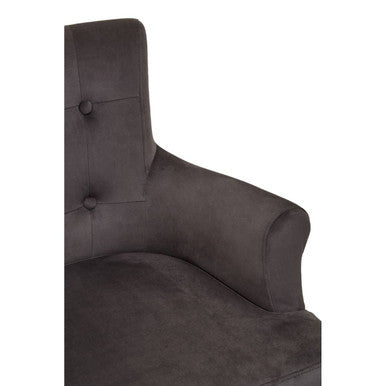 Doucet Grey Velvet Chair With Ring Back