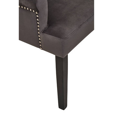 Doucet Grey Velvet Chair With Ring Back