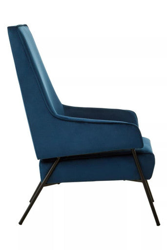 Henia Blue Velvet Chair