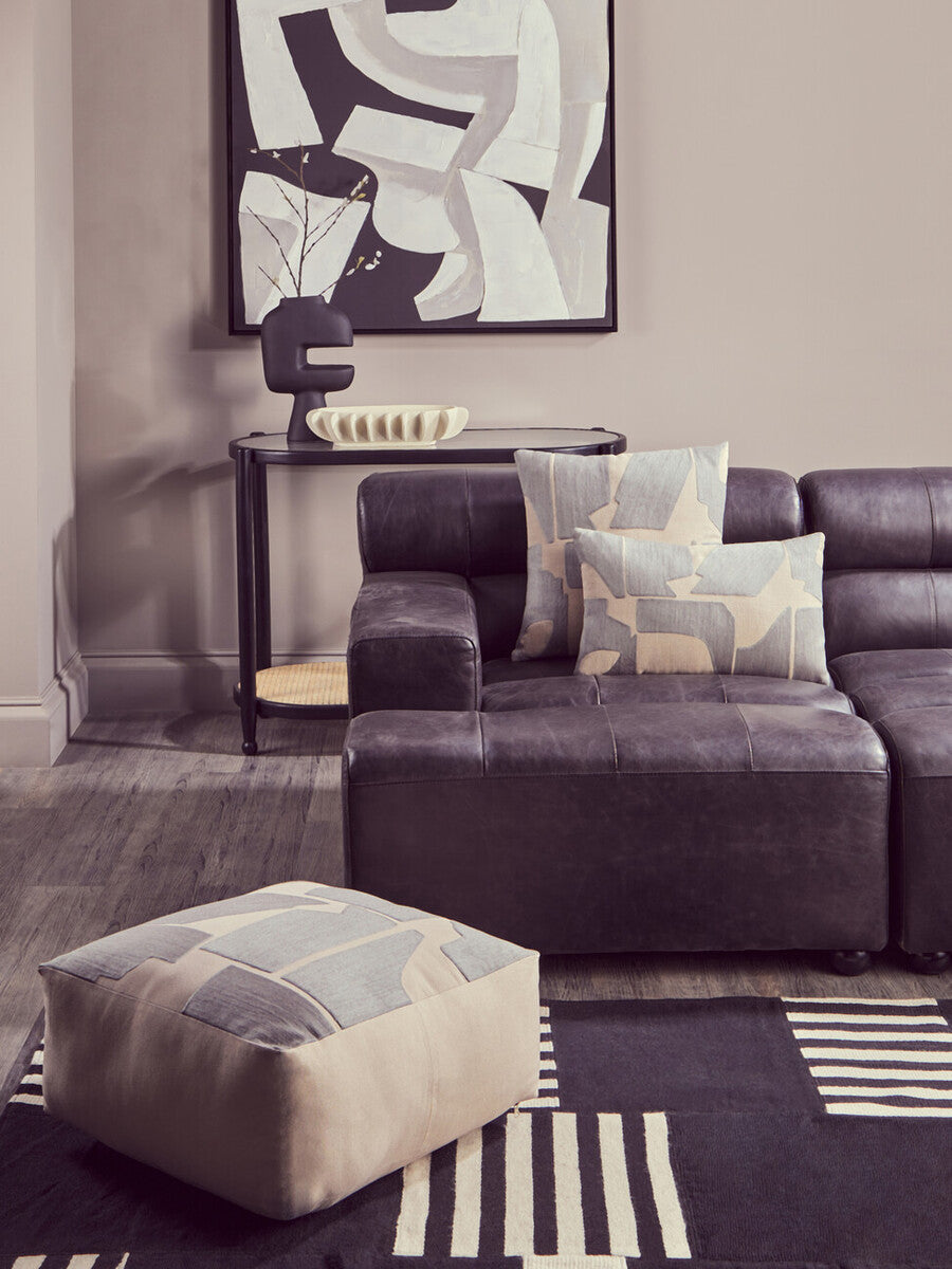 King Left Arm Leather Modular Chaise