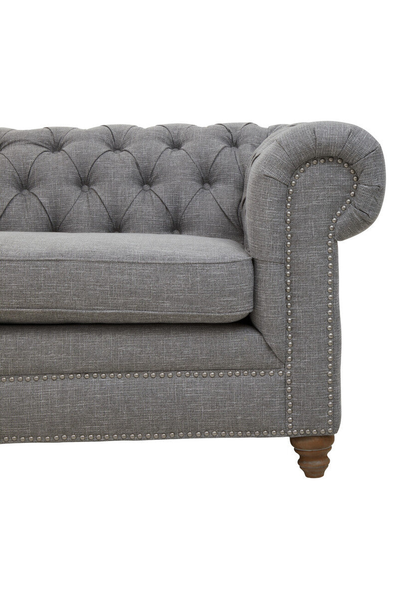 Stella Three Seat Grey Linen Sofa