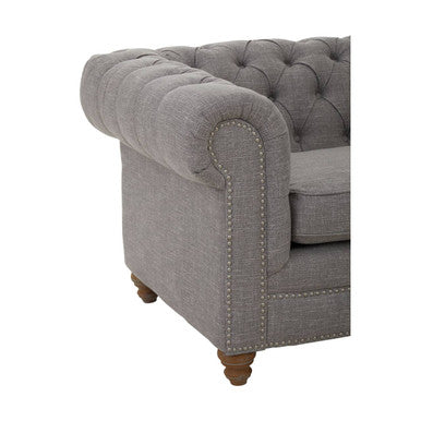 Stella Two Seat Grey Linen Sofa