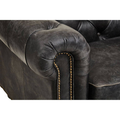 Hoxton Ebony Leather Sofa