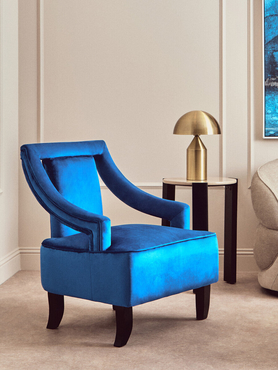 Faye Midnight Blue Velvet Chair