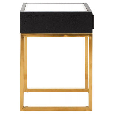 Cardoba 1 Drawer Faux Shagreen Side Table