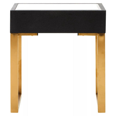Cardoba 1 Drawer Faux Shagreen Side Table