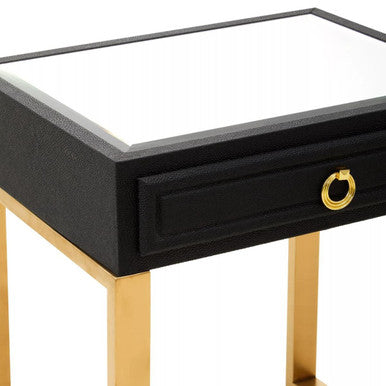 Cardoba 1 Drawer Faux Shagreen Side Table