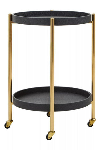 Cardoba Two Tier Black Tray Table Trolley