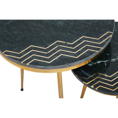 Nirav Green Marble Side Table
