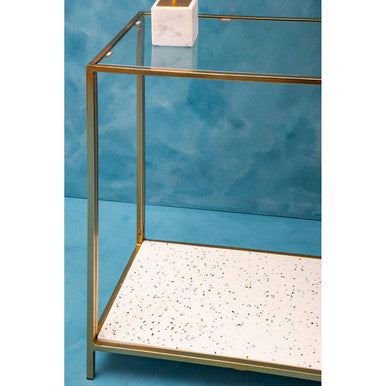 Novi Glass And Gold Frame Console Table