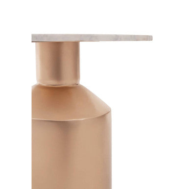 Amira Marble Top Gold Base Side Table.